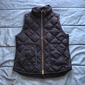 J. Crew Navy Quilted Vest Full Zip Size Women’s M